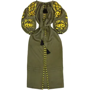 Boho style kaftan with embroidery