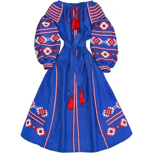 Boho style kaftan with embroidery