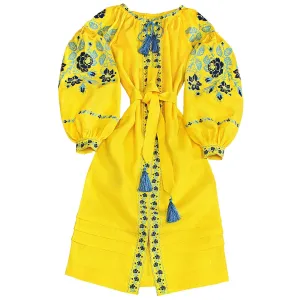Boho style kaftan with embroidery