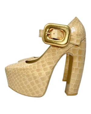 Bottega Veneta ‘Mostra’ Mary Jane Platform in Praline, FW22, EU 39.5 / US 9.5
