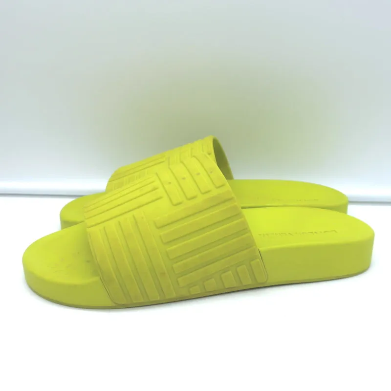 Bottega Veneta Rubber Carpet Slides Chartreuse Size 38 Flat Sandals