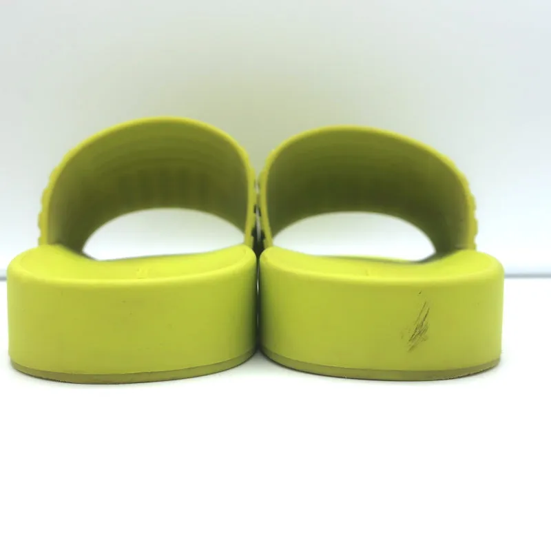 Bottega Veneta Rubber Carpet Slides Chartreuse Size 38 Flat Sandals