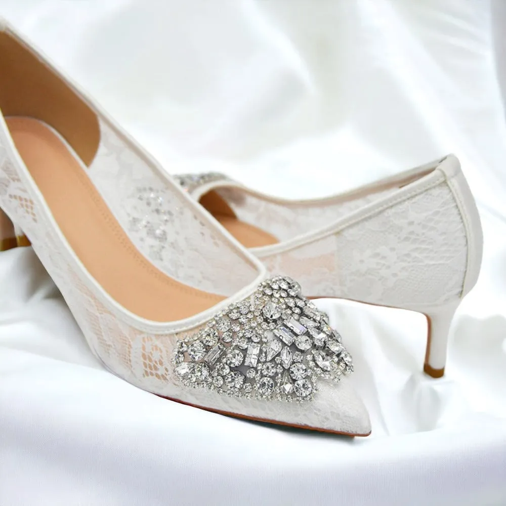Bridal Shoes Butterfly Rhinestone Applique Patches