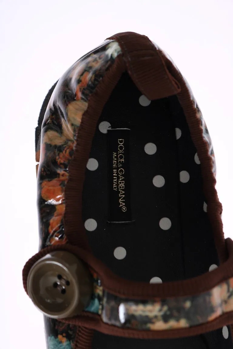 Brown Patent Leather Ballerina Shoes