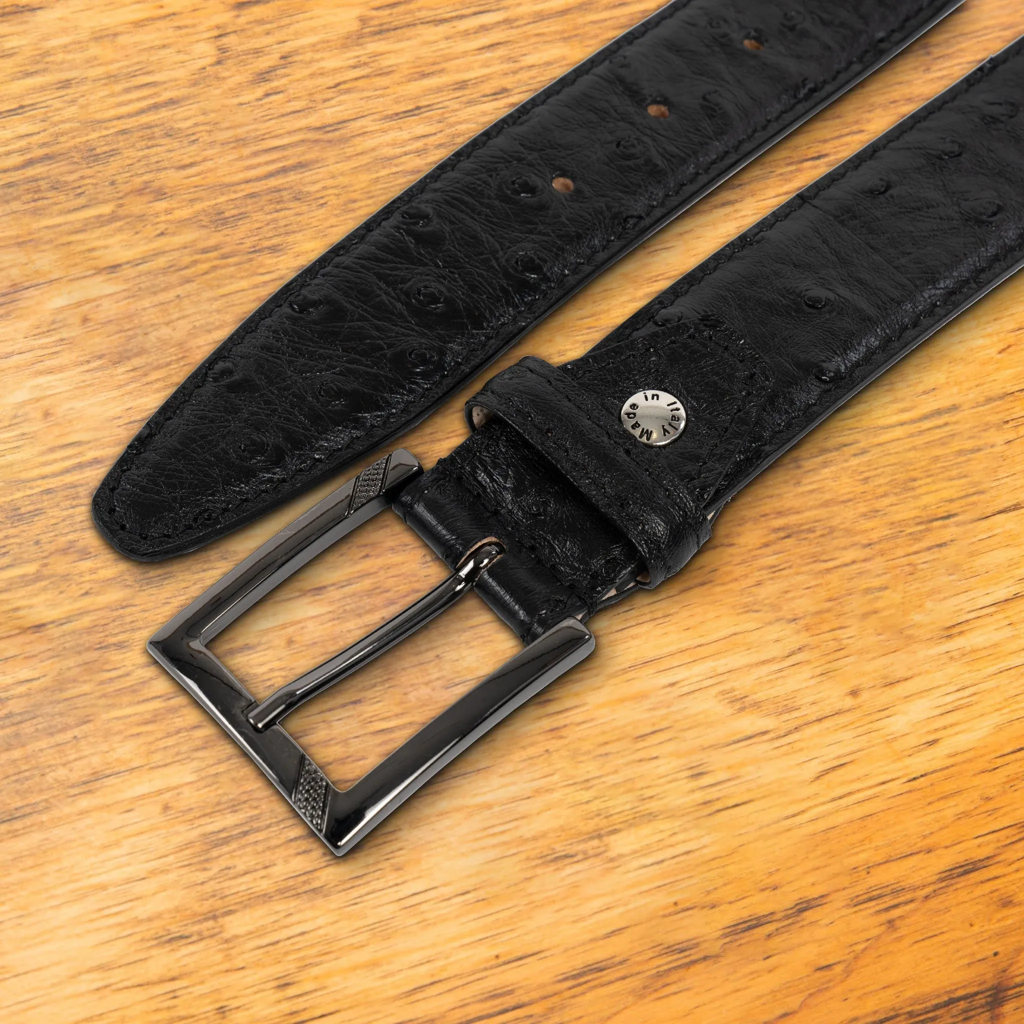 C1450 Calzoleria Toscana Genuine Ostrich Belt