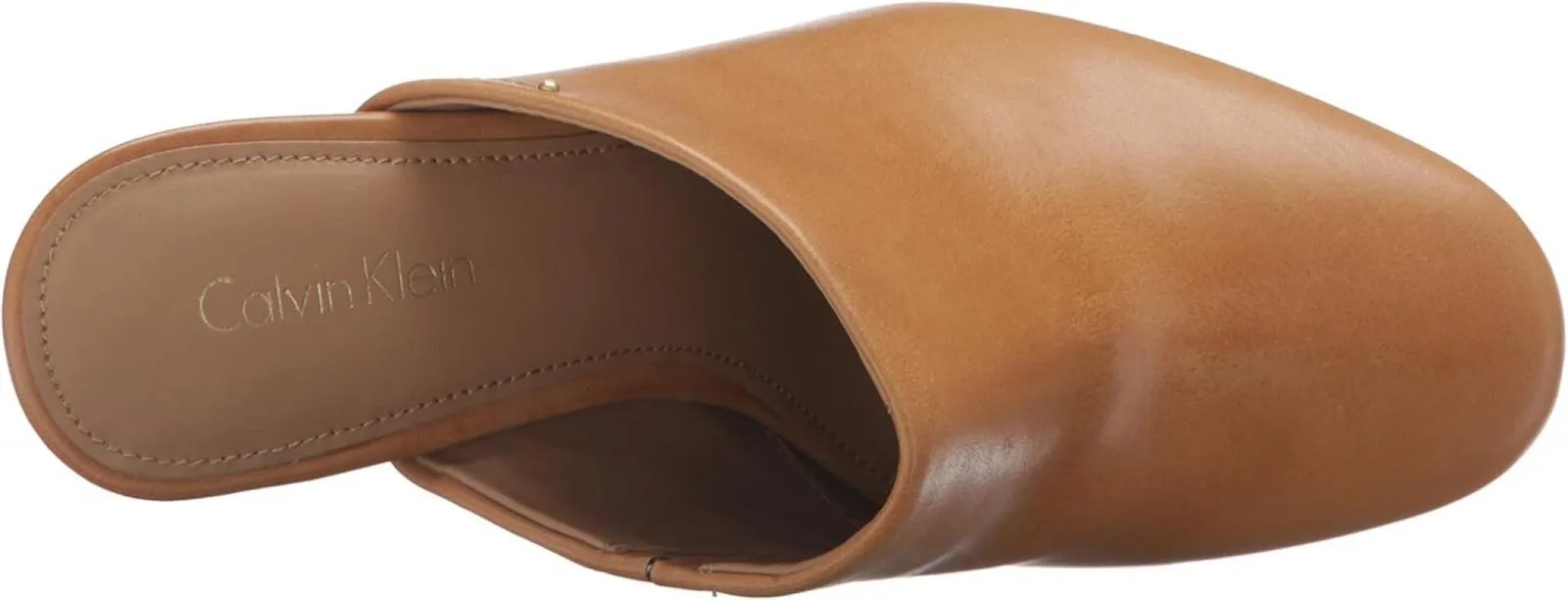 Calvin Klein Women's Cantha Open Back Mule E2570 Almond Tan Brown 6M