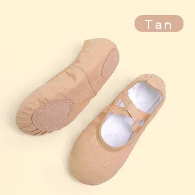 Canvas Ballet Dance Shoes for Girls and Women - Soft Sole Gymnastics Training Slippers