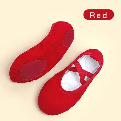 Canvas Ballet Dance Shoes for Girls and Women - Soft Sole Gymnastics Training Slippers