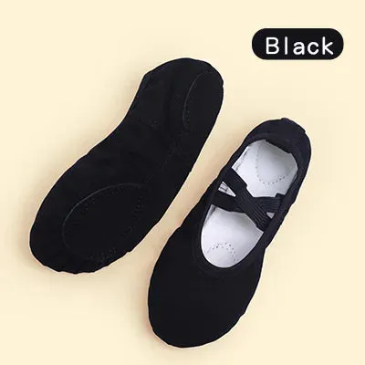 Canvas Ballet Dance Shoes for Girls and Women - Soft Sole Gymnastics Training Slippers