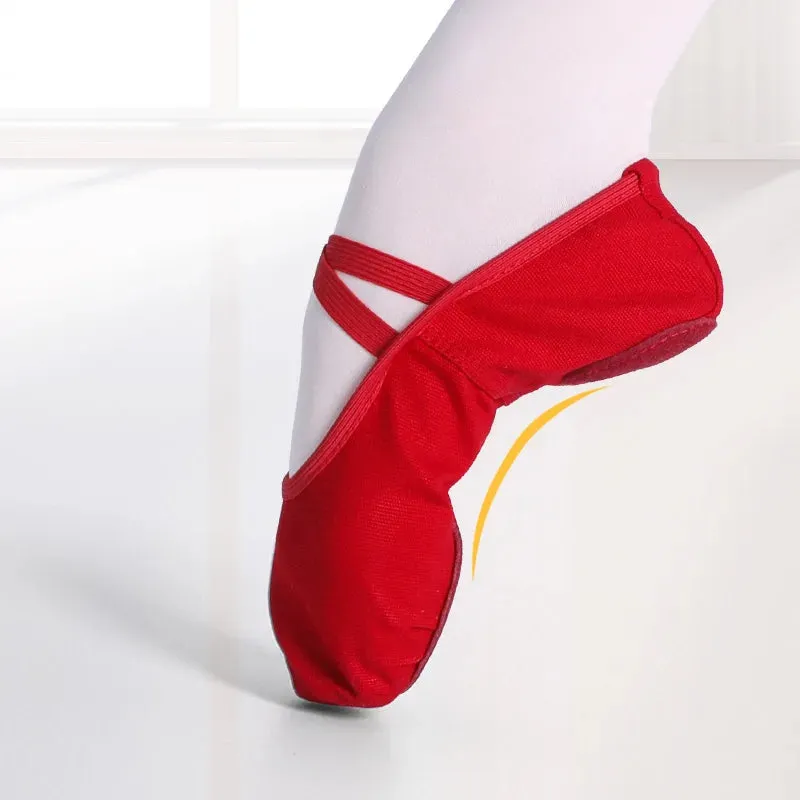 Canvas Ballet Dance Shoes for Girls and Women - Soft Sole Gymnastics Training Slippers