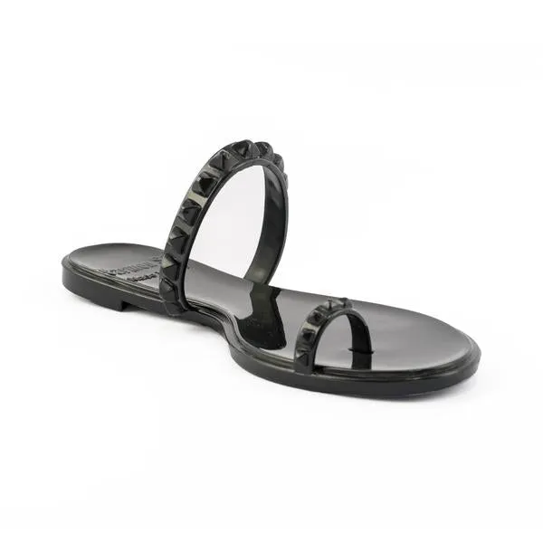 Carmen Sol Maria Flat Sandal - Black