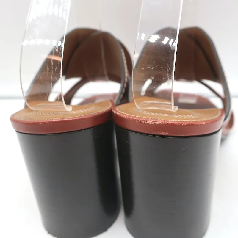 Chloe Twist Mules Candice Brown Leather Size 39 Open Toe Slide Sandals
