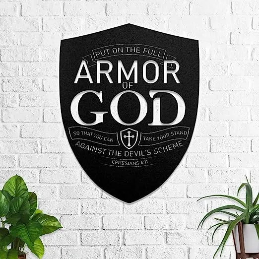 Christianartbag Metal Signs, Armor Of God - Ephesians 6:11, Christian Wall Art With Religious Scripture, Appreciation Gifts For Family
