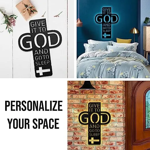Christianartbag Metal Signs, Give It To God And Go To Sleep, Christian Wall Art With Religious Scripture, Appreciation Gifts For Family