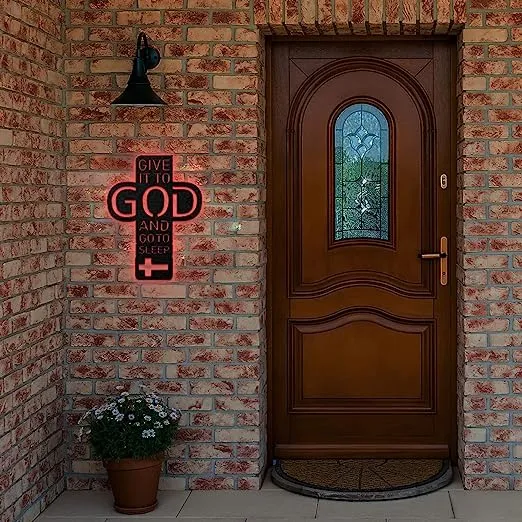 Christianartbag Metal Signs, Give It To God And Go To Sleep, Christian Wall Art With Religious Scripture, Appreciation Gifts For Family