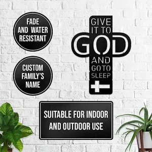 Christianartbag Metal Signs, Give It To God And Go To Sleep, Christian Wall Art With Religious Scripture, Appreciation Gifts For Family