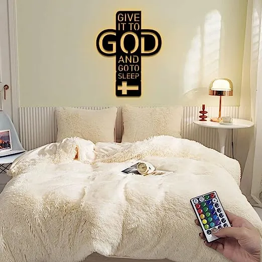Christianartbag Metal Signs, Give It To God And Go To Sleep, Christian Wall Art With Religious Scripture, Appreciation Gifts For Family