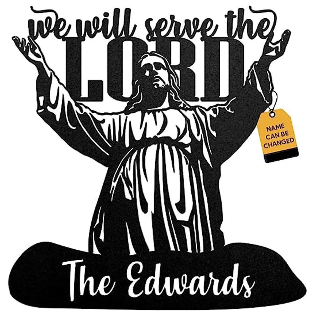 Christianartbag Metal Signs, We Will Serve The Lord, Personalized Metal, Christian Wall Art With Religious Scripture, Appreciation Gifts For Family