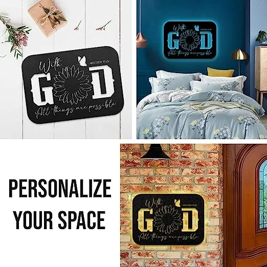 Christianartbag Metal Signs, With God All Things Are Possible Matthew 19:26, Christian Wall Art With Religious Scripture, Appreciation Gifts For Family