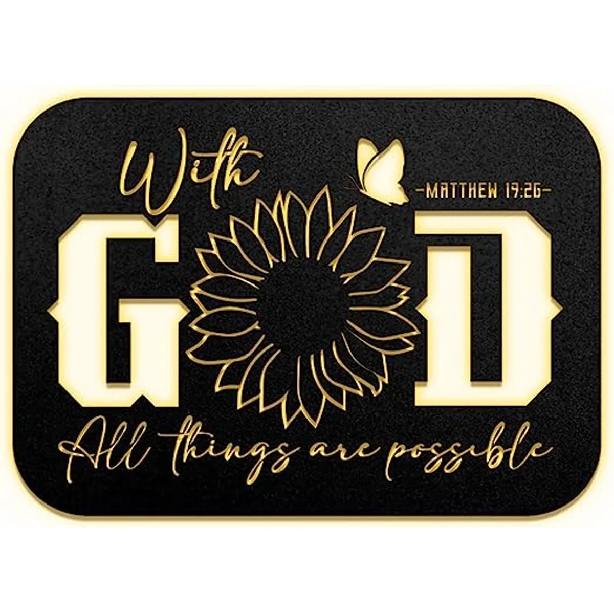 Christianartbag Metal Signs, With God All Things Are Possible Matthew 19:26, Christian Wall Art With Religious Scripture, Appreciation Gifts For Family