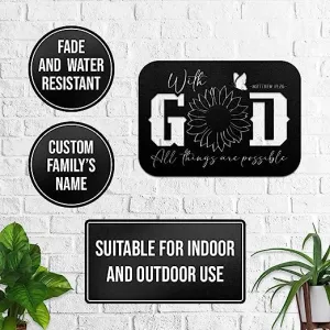 Christianartbag Metal Signs, With God All Things Are Possible Matthew 19:26, Christian Wall Art With Religious Scripture, Appreciation Gifts For Family