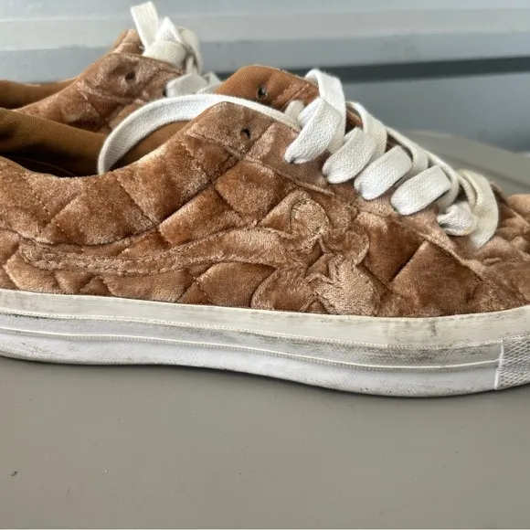 Converse One Star Golf Le Fleur mens Quilted Velvet brown sugar  shoes size 9