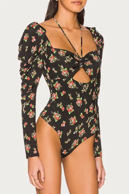 COPPELIA CUTOUT SLINKY KNIT BODYSUIT