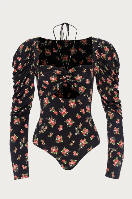 COPPELIA CUTOUT SLINKY KNIT BODYSUIT