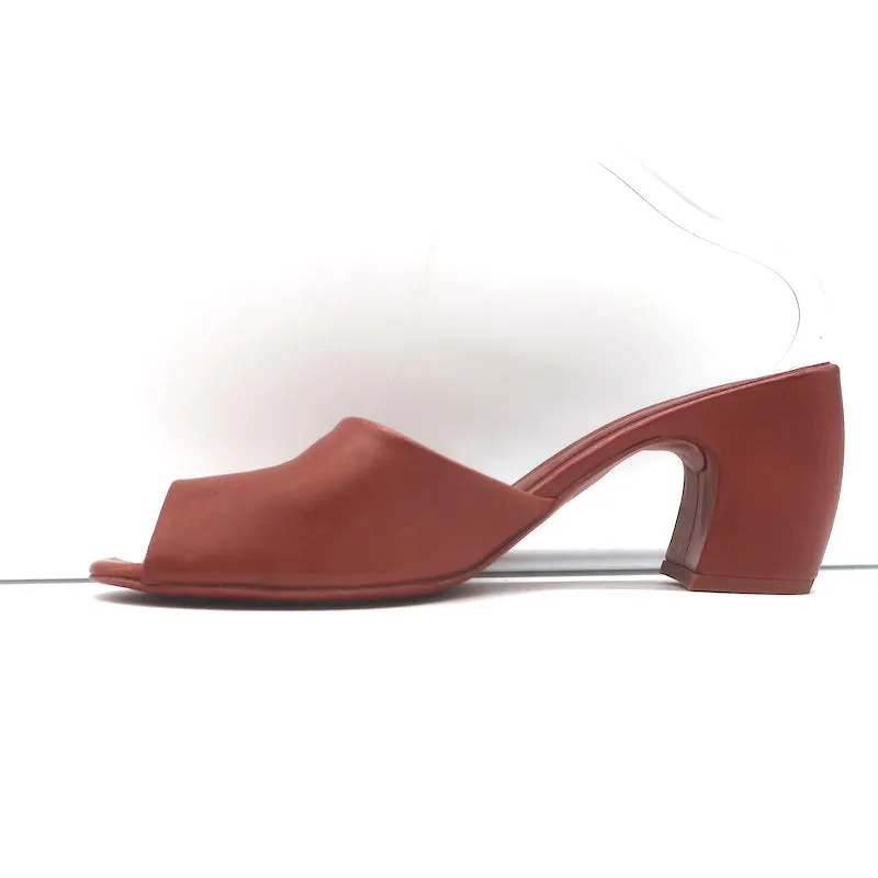 Cortana Juno Mules Brandy Red Leather Size 41.5 Open Toe Sandals