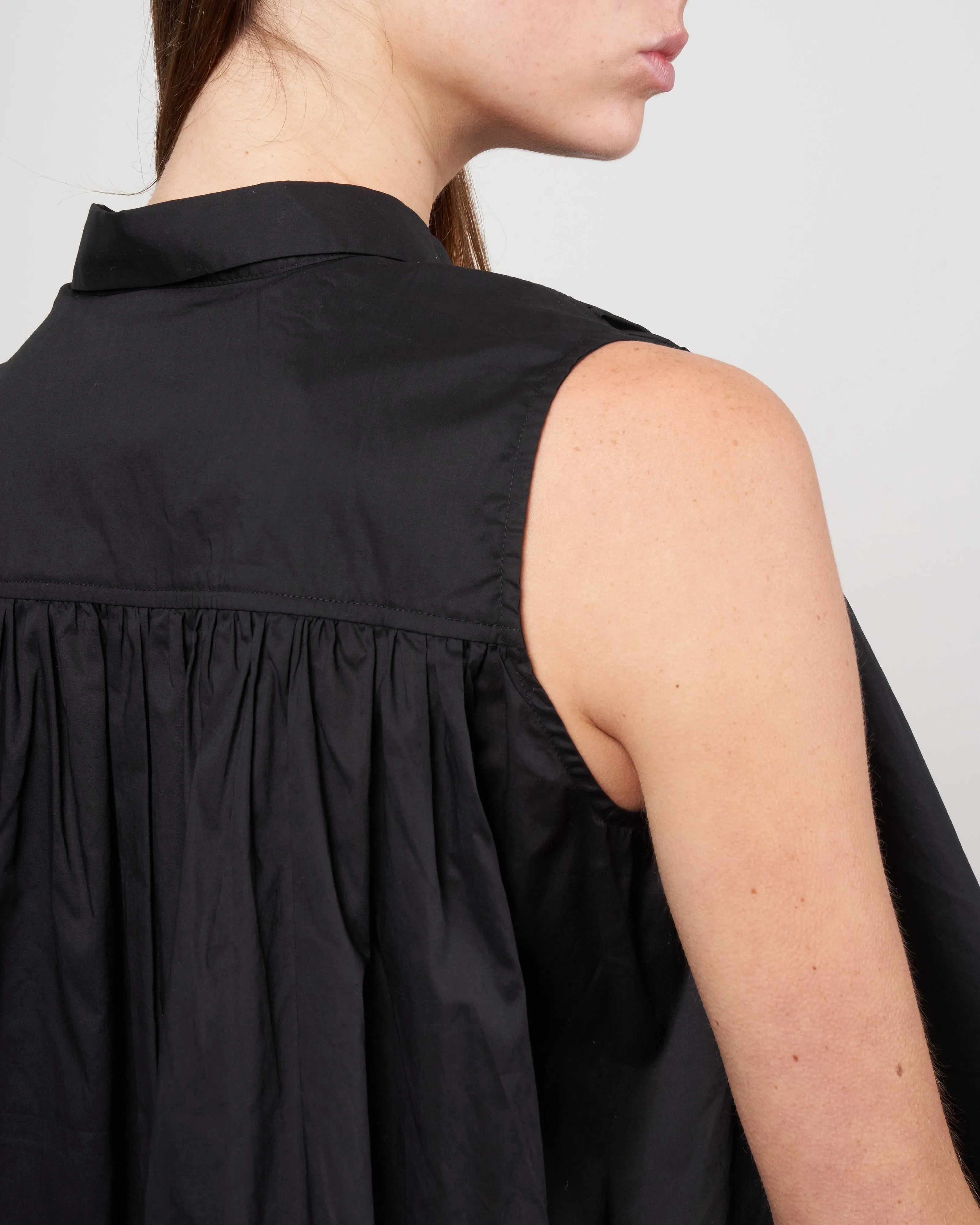 cotton voile top - 600 black