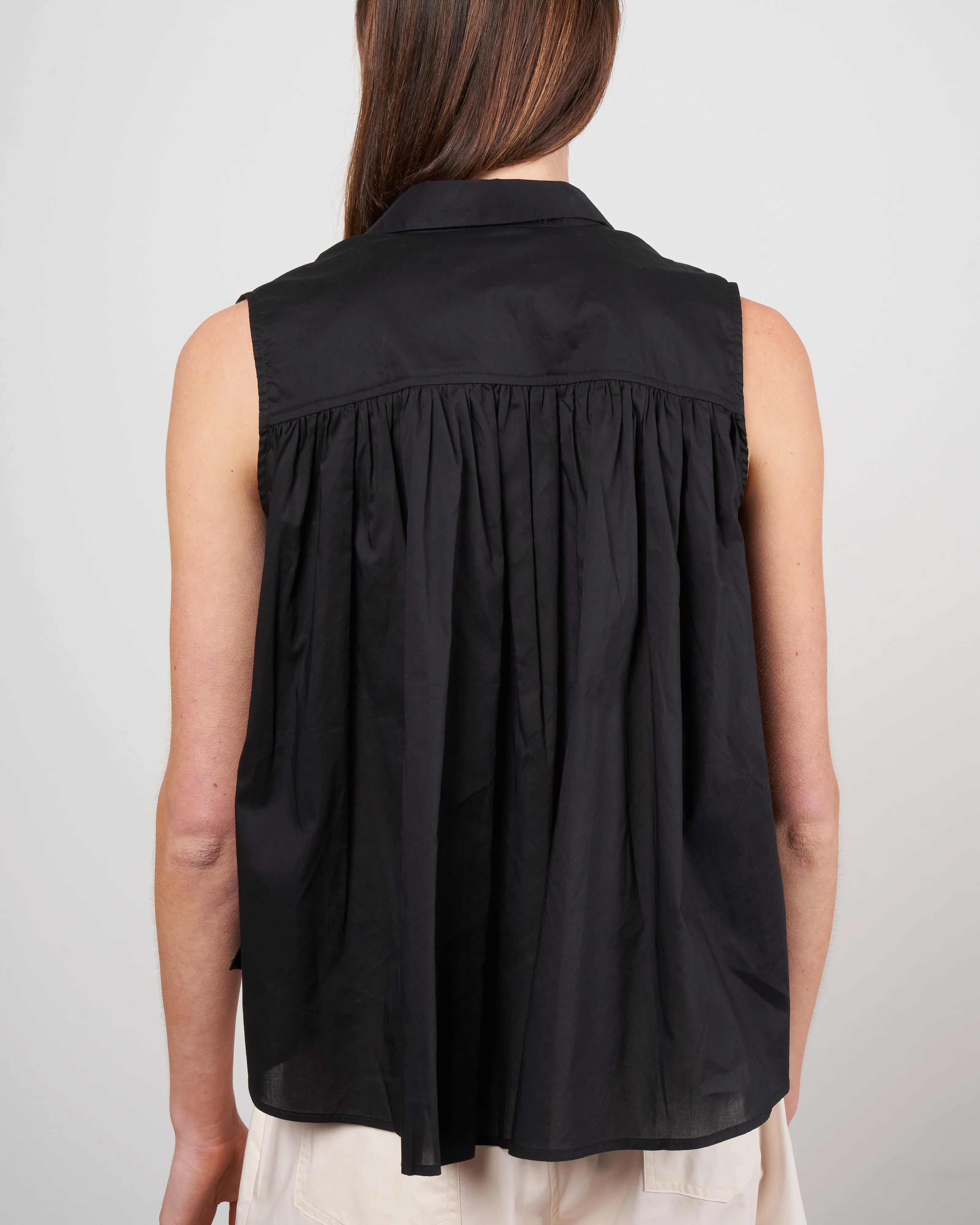 cotton voile top - 600 black