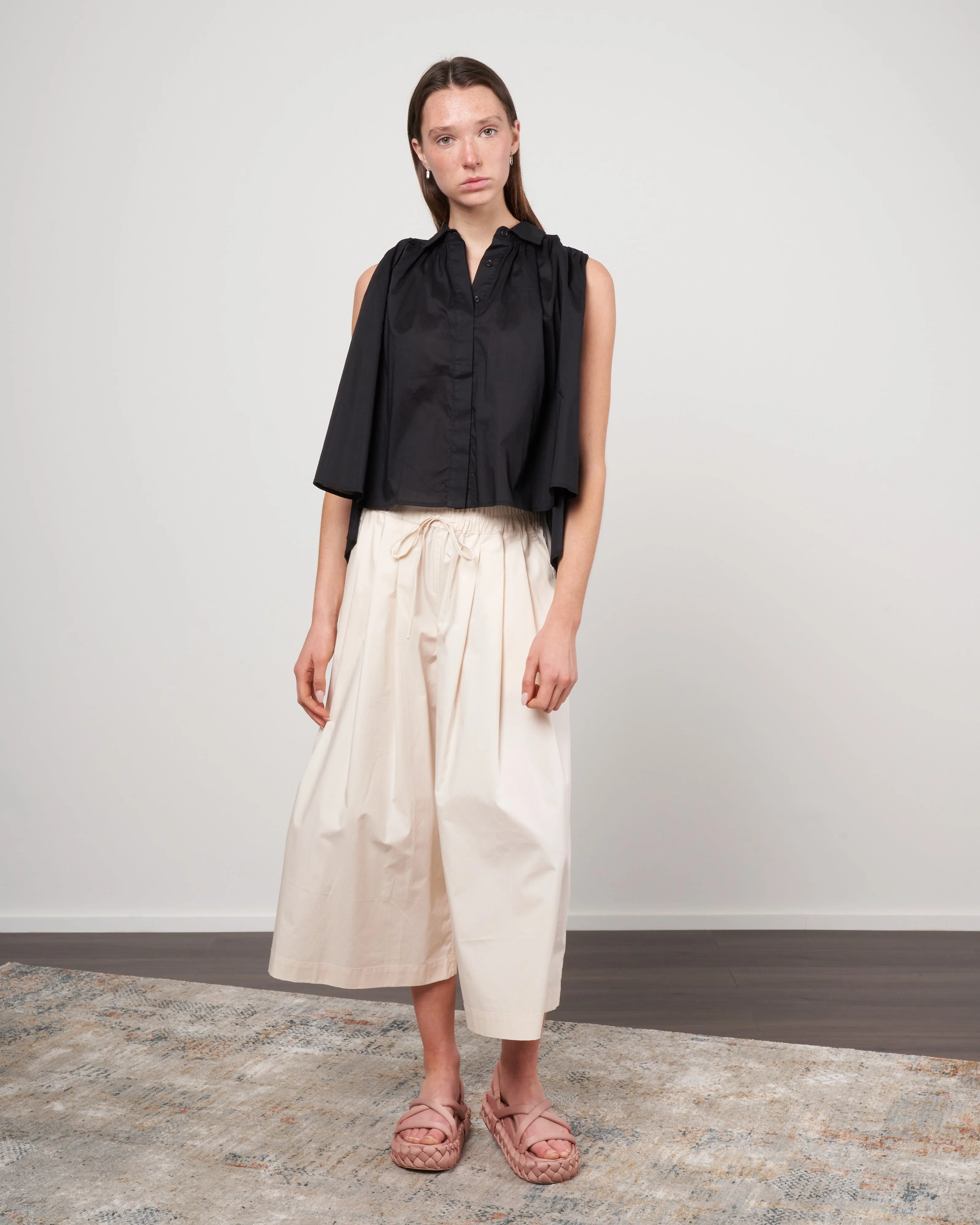 cotton voile top - 600 black