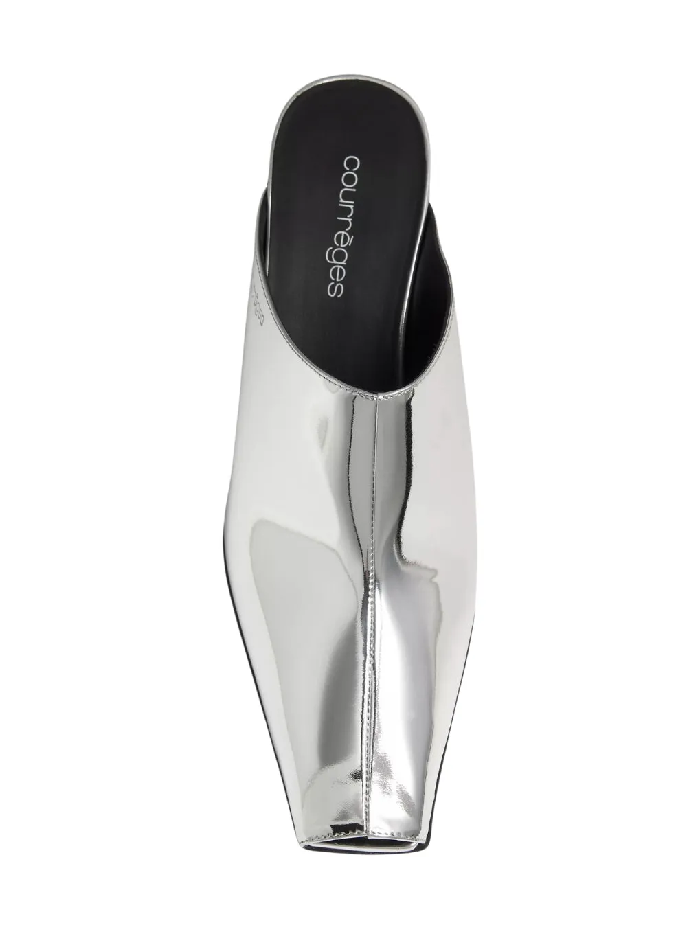COURRÈGES | Sleek Mirror Heeled Mules