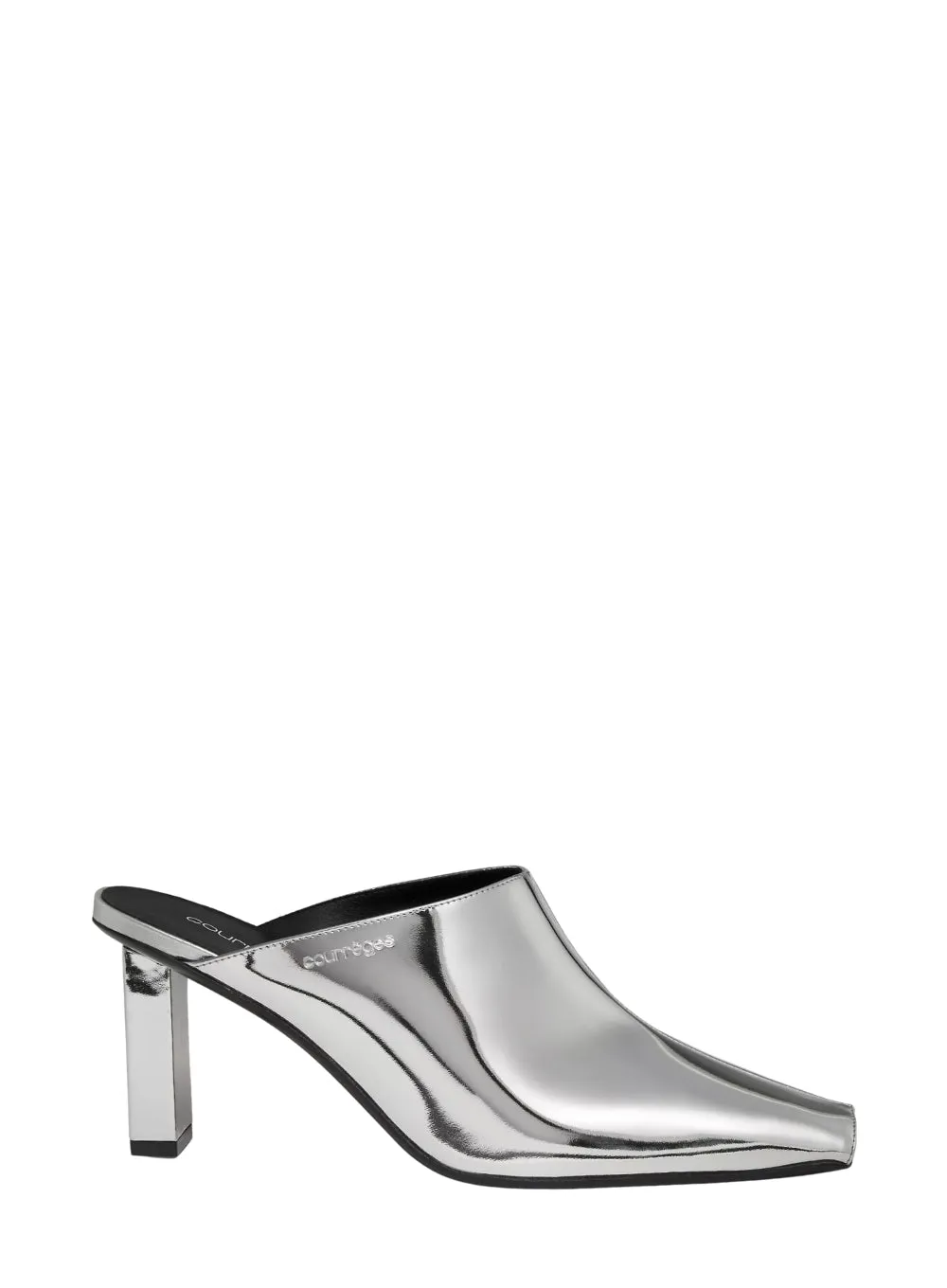 COURRÈGES | Sleek Mirror Heeled Mules