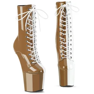 CRAZE-1040TT  Taupe-White Patent/Taupe-White