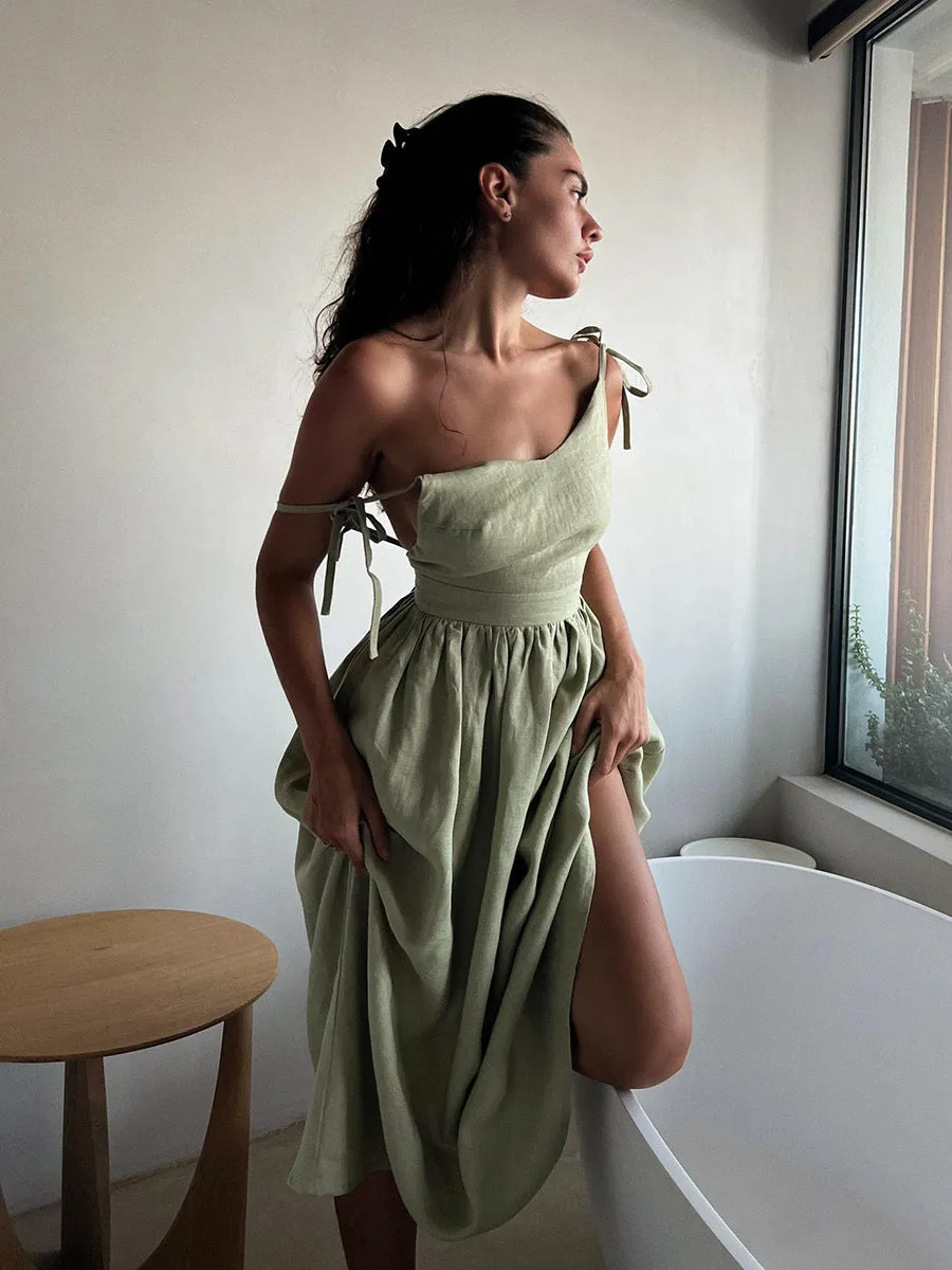 Crochet Cutie Stylish Linen Maxi Dress