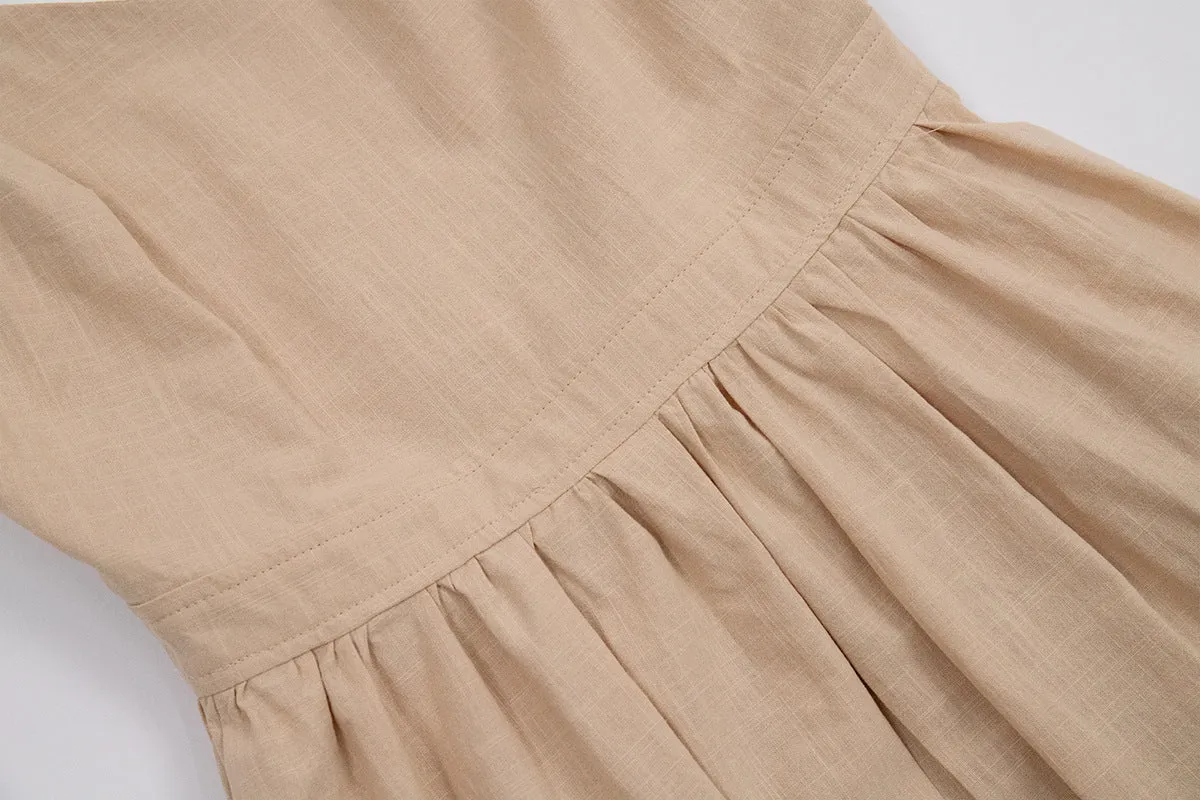 Crochet Cutie Stylish Linen Maxi Dress