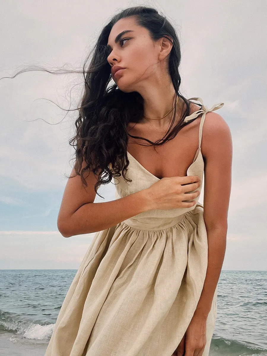 Crochet Cutie Stylish Linen Maxi Dress