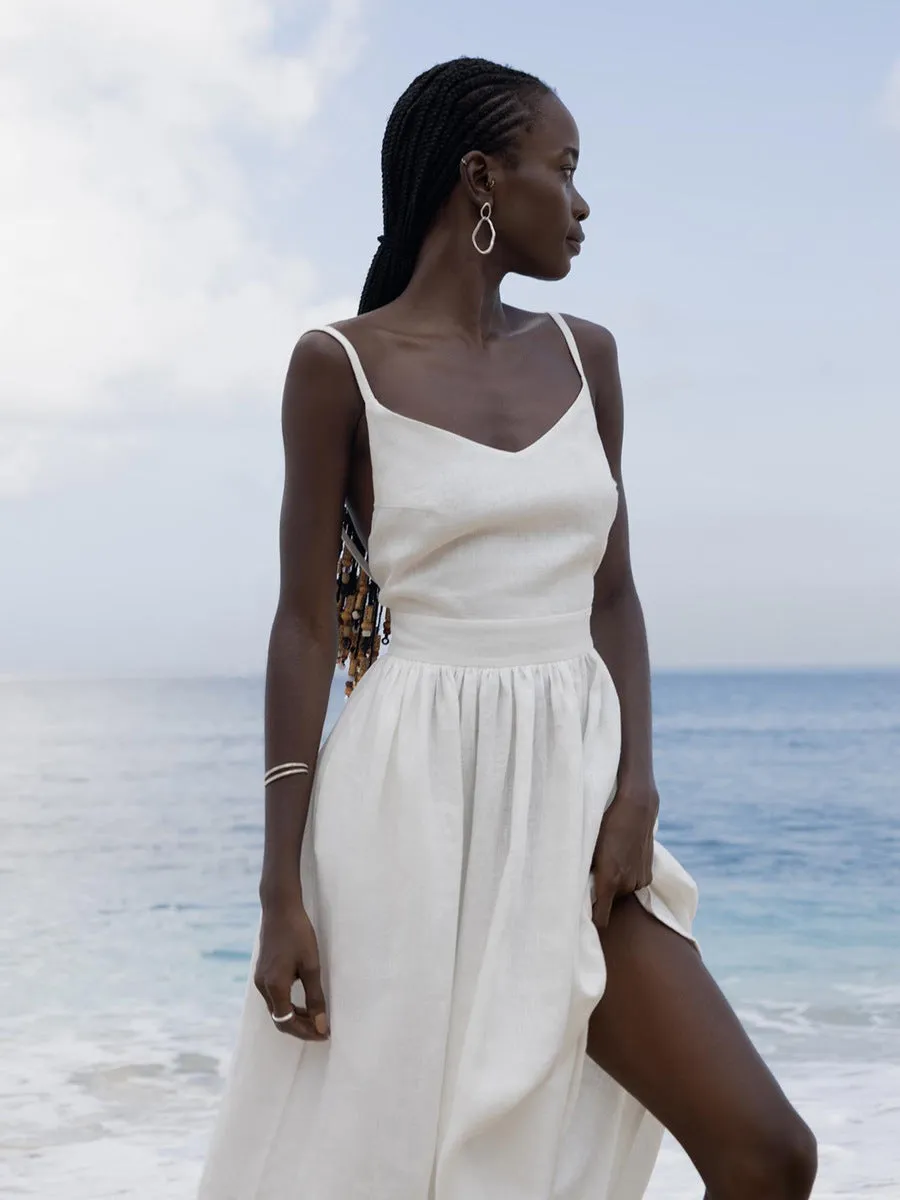 Crochet Cutie Stylish Linen Maxi Dress