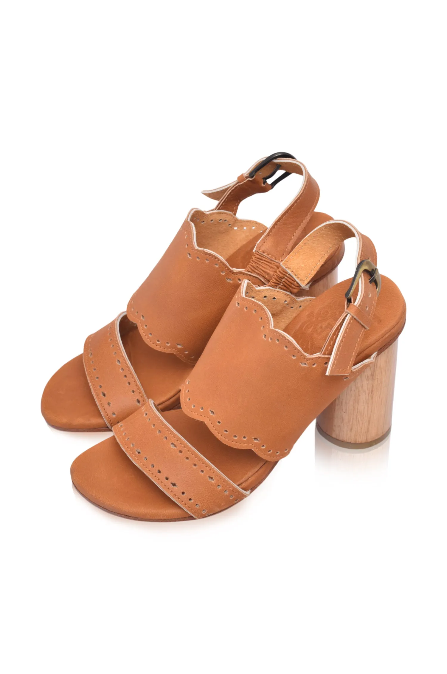 Crystal Glow Leather Heels (Sz. 6, 9, 10 & 13)