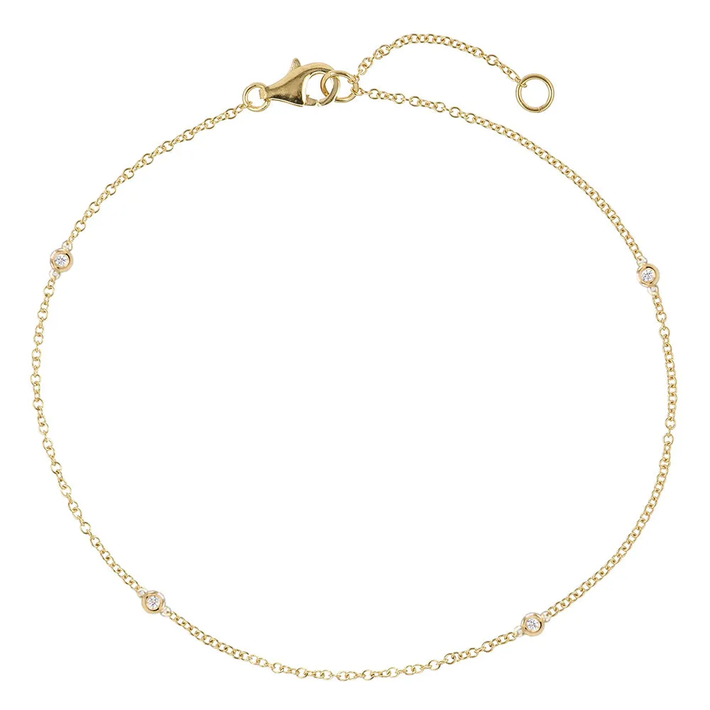 CZ Bezel Anklet