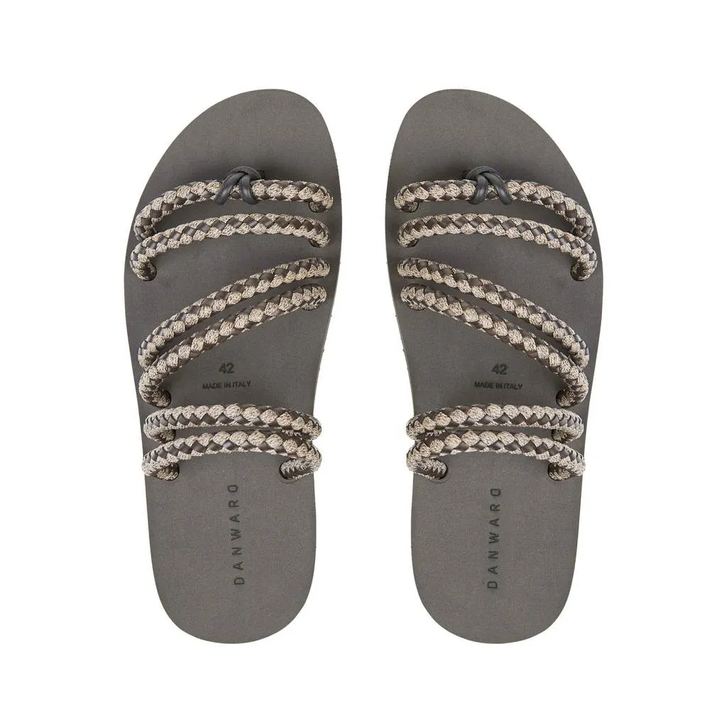 Danward Men's Corded Sandal with Bi-color Micro Sole