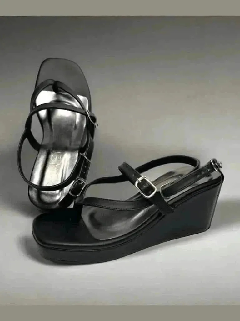 Delicate Black Wedges