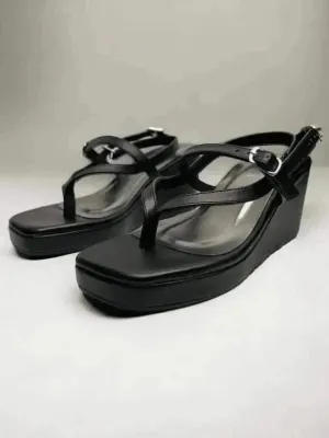 Delicate Black Wedges