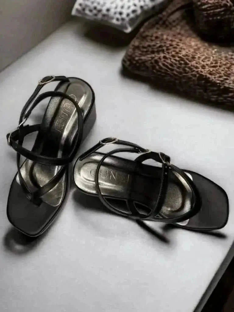 Delicate Black Wedges