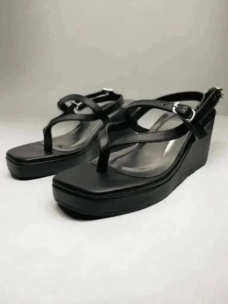 Delicate Black Wedges