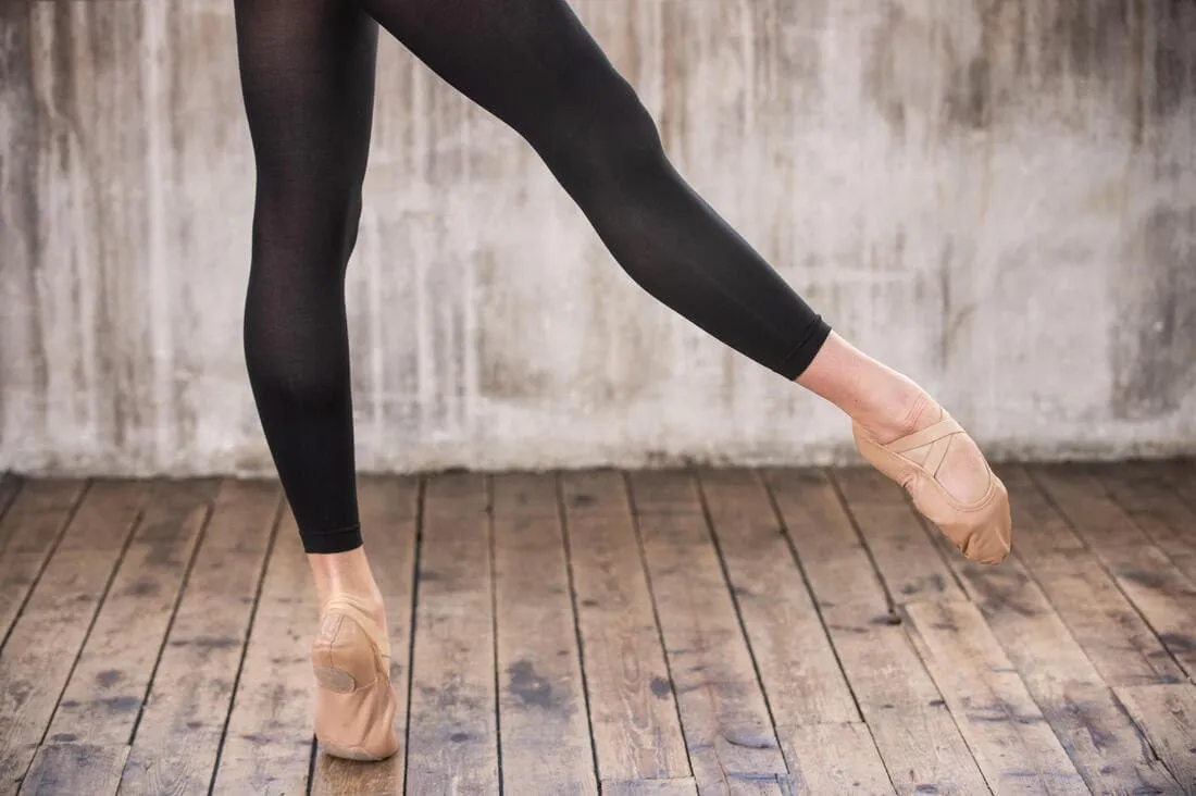 Demi-pointes danse classique bi-semelles en cuir souple beige tailles 28-42