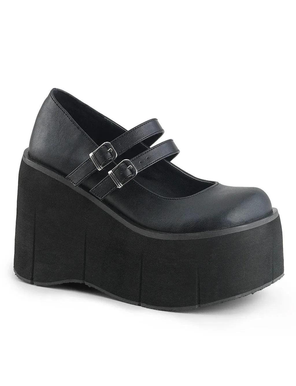 DEMONIA KERA 08 PLATFORM MARYJANES - BLACK VEGAN LEATHER