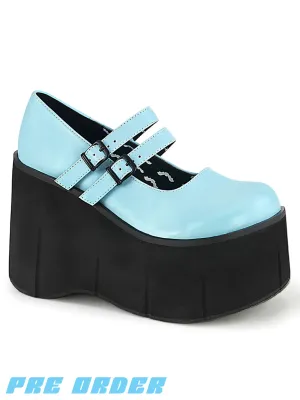 DEMONIA KERA-08 PLATFORM MARYJANES - BLUE VEGAN LEATHER ✰ PRE ORDER ✰