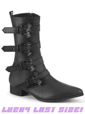 DEMONIA WARLOCK-110-B - BLACK VEGAN LEATHER - MENS US SIZE 11